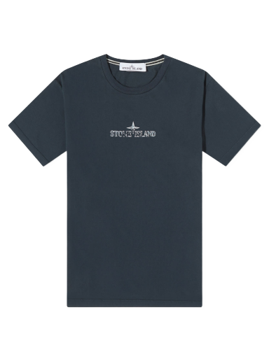 Тениска Stone Island Stamp Centre Logo T-Shirt Тъмно синьо | 79152NS81-V0020