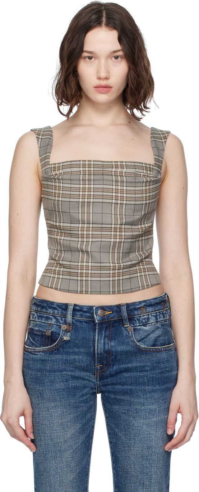 Miaou Imogene Plaid Sleeveless Top