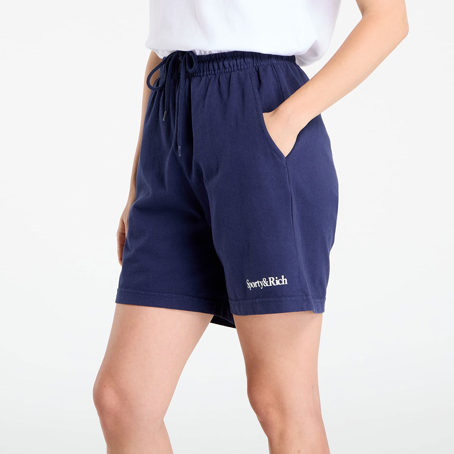 Къси панталони Sporty & Rich Serif Logo Gym Short UNISEX Dark Navy Тъмно синьо | SH039602300BL106, 1