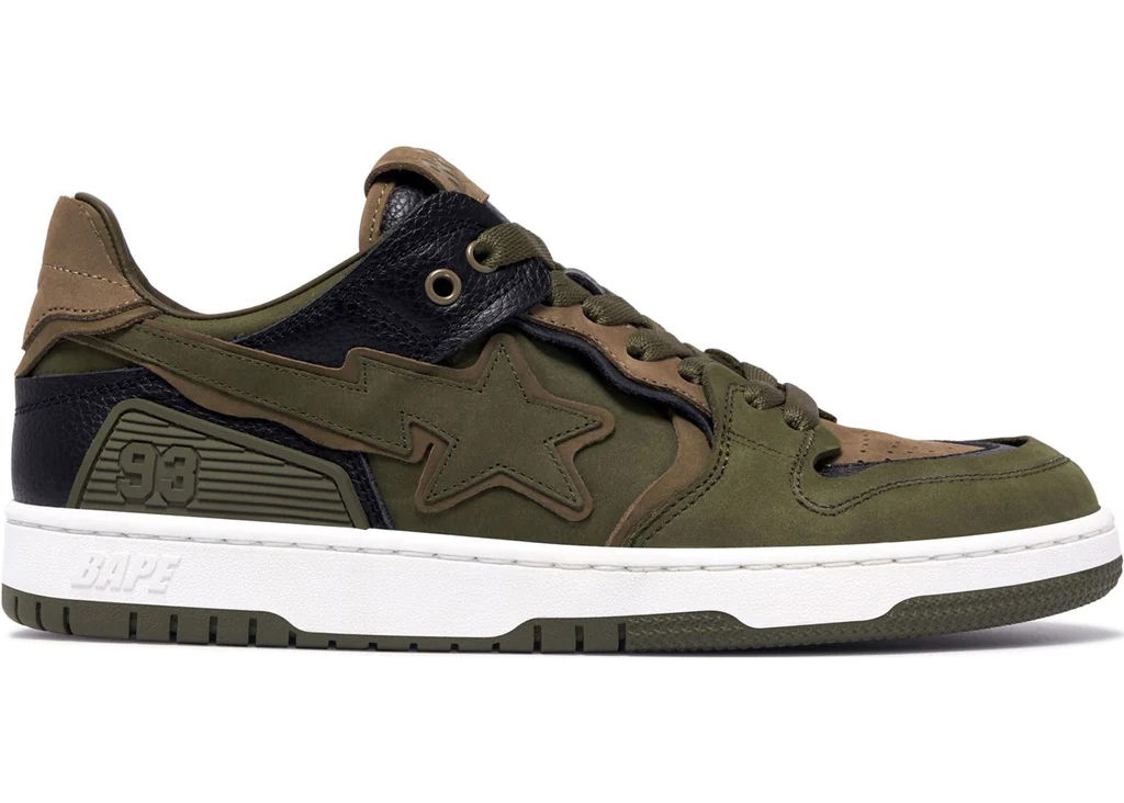 Кецове и обувки BAPE A Bathing Ape Sk8 Sta #6 Olive Drab Зелено | 1K30-191-313-OLD/001FWK301313M-OLD, 0