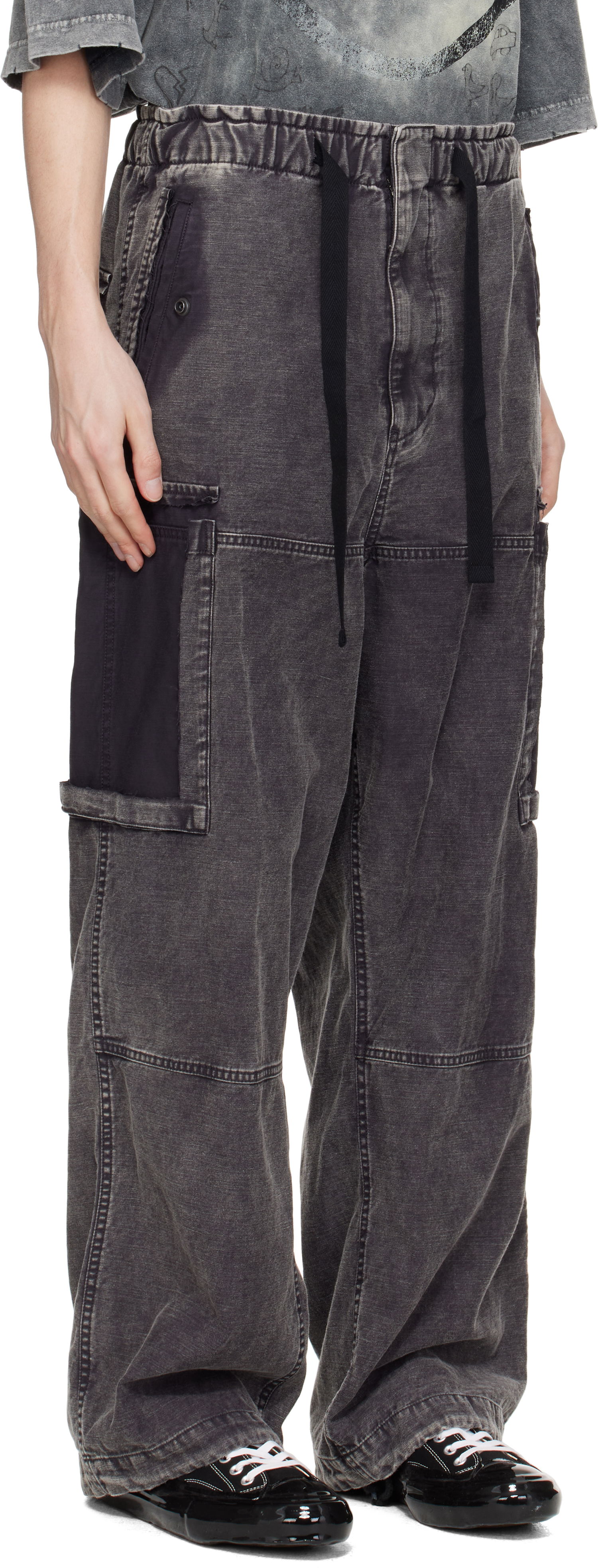 Карго панталони Maison MIHARA YASUHIRO Maison MIHARA YASUHIRO Cotton Satin Cargo Pants Сиво | J14PT172, 1