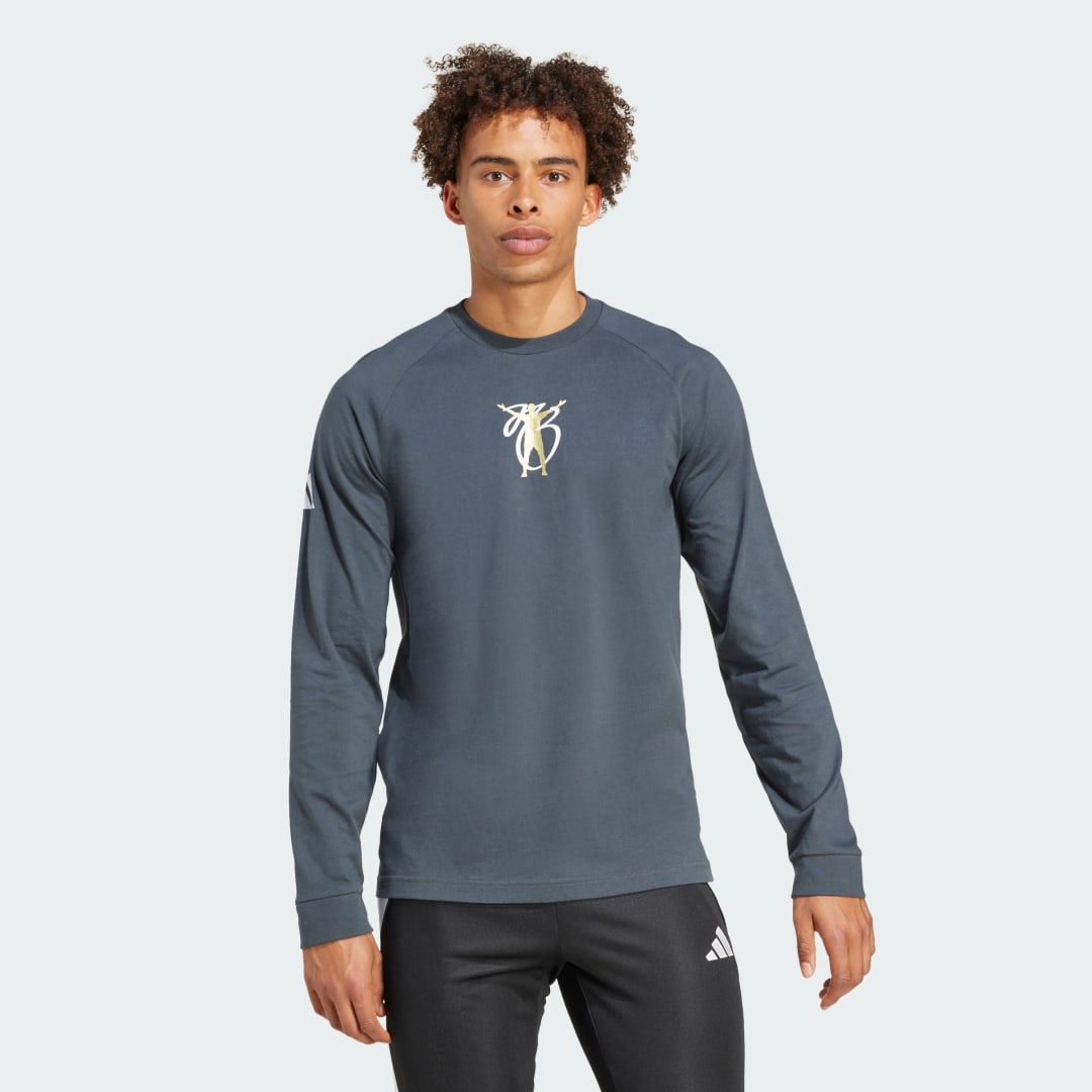 Тениска adidas Performance Long Sleeve Graphic Tee Сиво | JM9351, 0