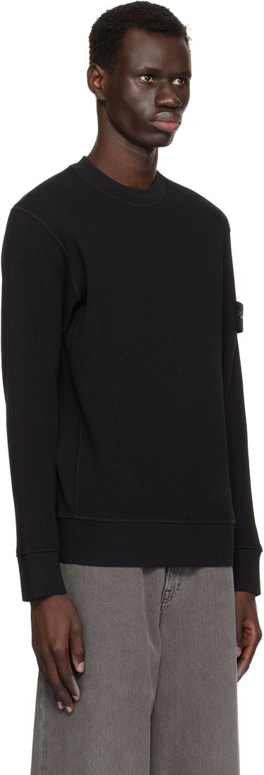 Пуловер Stone Island Stone Island Waffle Fleece Sweatshirt Черно | K1S15 6100008 S0044, 1