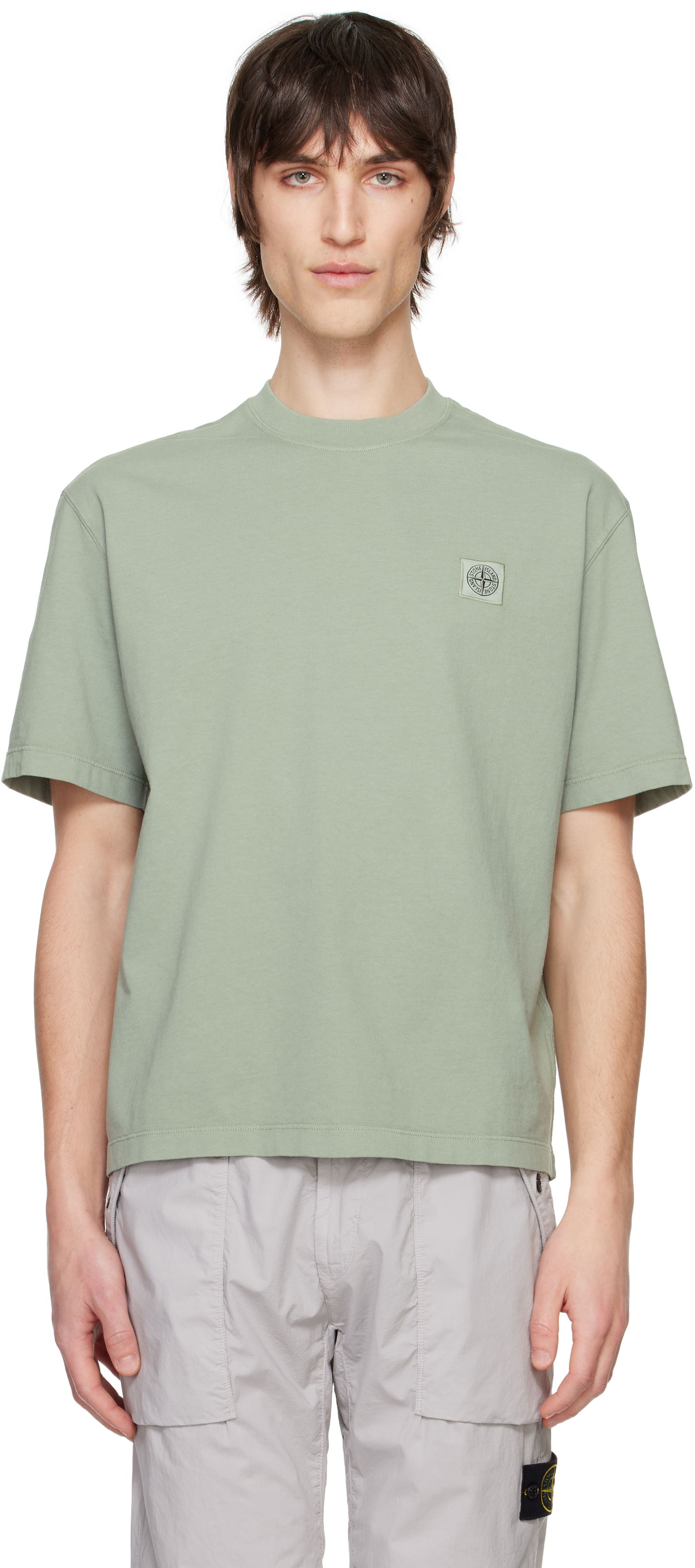 Тениска Stone Island Stone Island Combed Organic Cotton Jersey T-Shirt Зелено | K1S15 2100034 S0115, 0