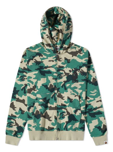 Суитчър BAPE Woodland Camo Loose Fit Full Zip Hoody Olive Drab Зелено | 001ZPJ301006M-OD