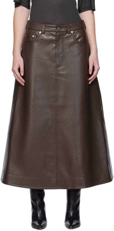 Пола Nanushka Nanushka Cintia Regenerated Leather Maxi Skirt Кафяво | NW25PFSK15478, 0