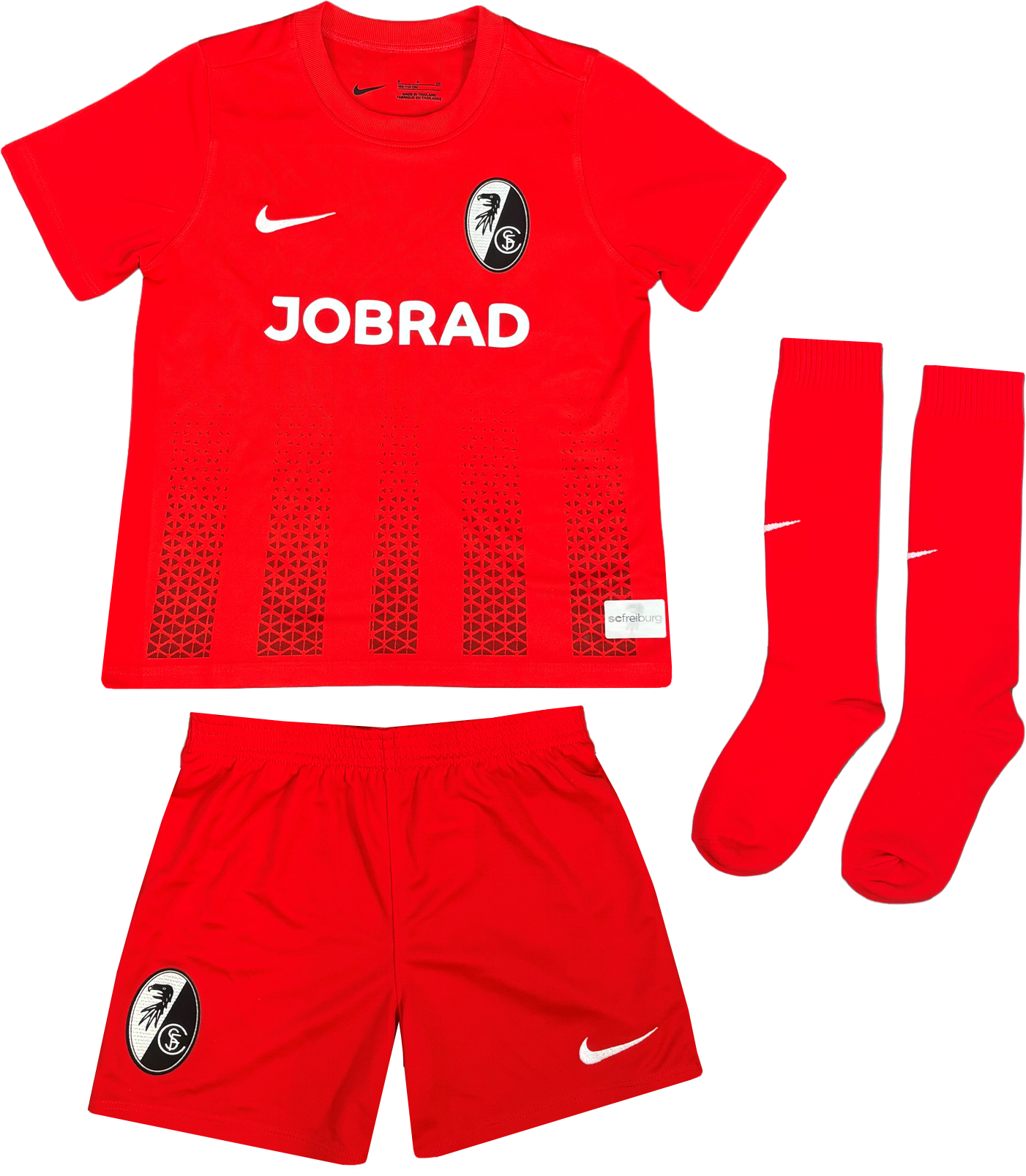 Фланелка Nike Dri-FIT SC Freiburg 2025/26 Third Little Kids' Soccer Jersey Set Червено | 6scfcd2244-657, 0