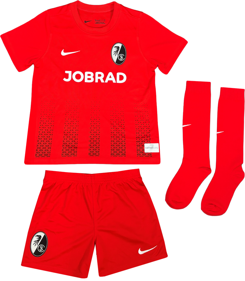 Фланелка Nike Dri-FIT SC Freiburg 2025/26 Third Little Kids' Soccer Jersey Set Червено | 6scfcd2244-657