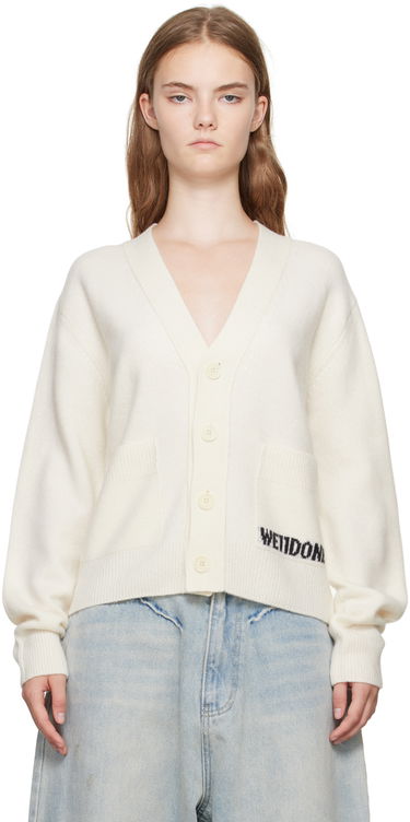 Пуловер We11done Jacquard-Logo  Cardigan Бяло | WD-KC3-23-621-U-IV, 0