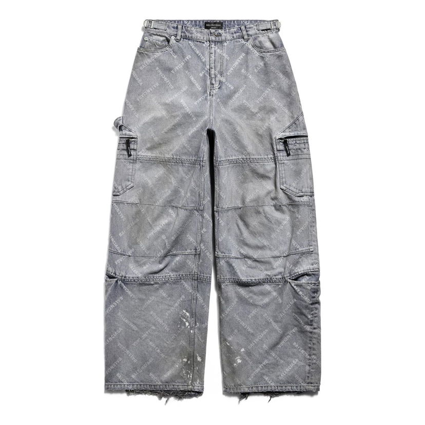 Карго панталони Balenciaga Diagonal Allover Cargo Pants Сиво | 767971TDW144979
