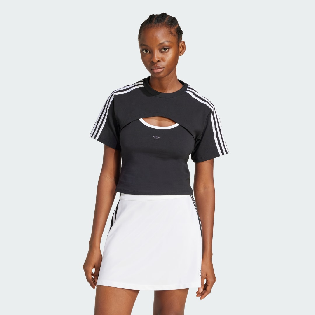 Съкратен топ adidas Performance Cutout Cali T-Shirt Черно | JD0042, 0