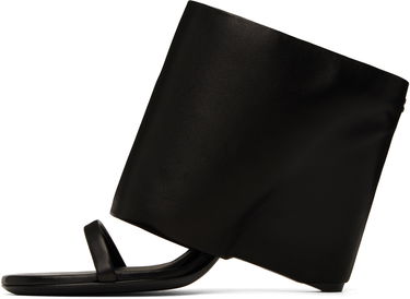 Кецове и обувки Courrèges Courrèges Oblique Wedged Leather Mules Черно | 225SSD037AG0030, 2