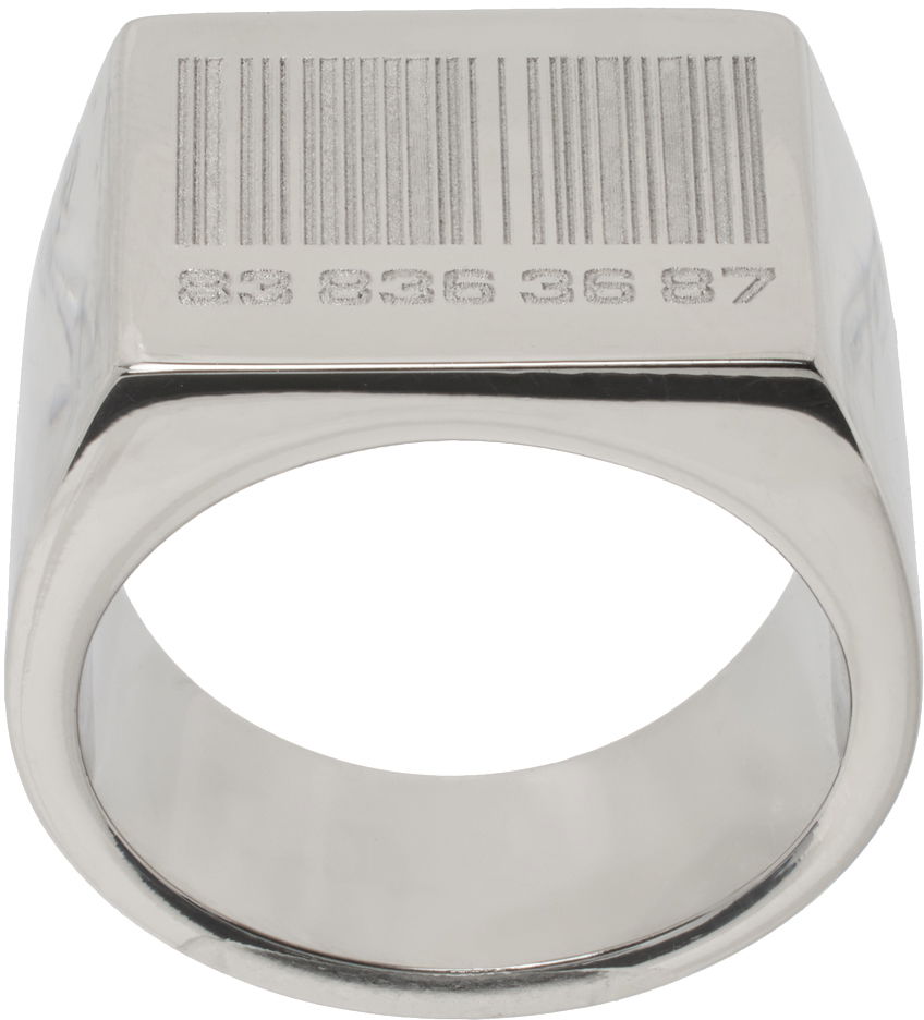 Пръстен VETEMENTS Barcode Engraved Ring Металик | VL20RI200S, 0