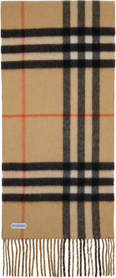 Шал Burberry Reversible Check Cashmere Scarf Бежово | 8094710, 1