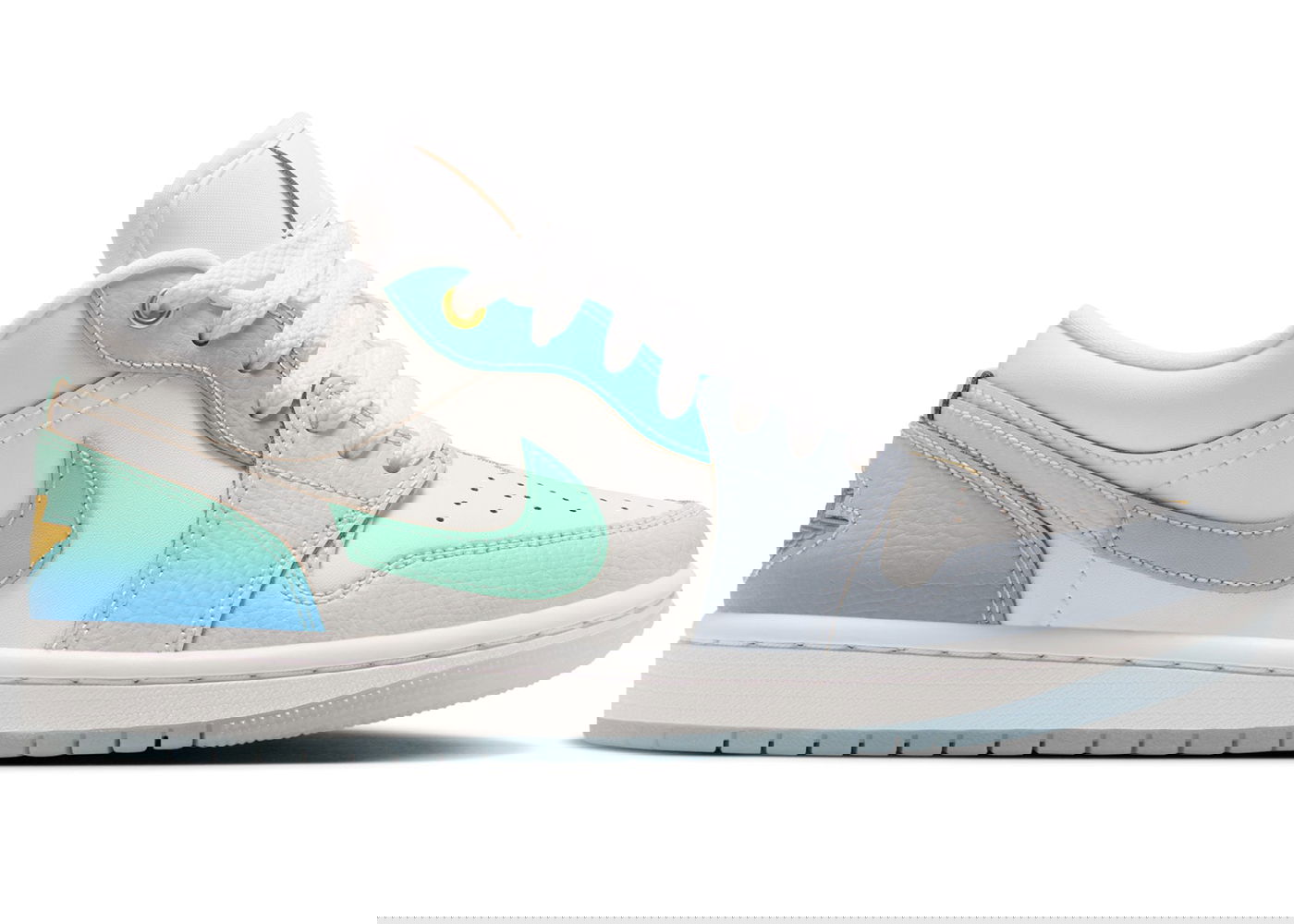 Кецове и обувки Jordan 1 Low SE Emerald Rise "White/Blue/Gold" W Многоцветен | FN8899-131, 0