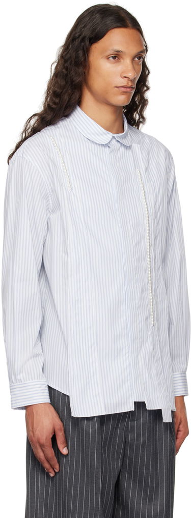 Риза Simone Rocha Simone Rocha Beaded Inverted Seam Shirt Синьо | 5275B 1026, 1