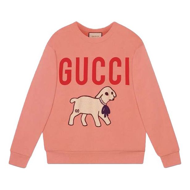 Пуловер Gucci Gucci Oversize Sweatshirt With Lamb Patch Розово | 469250-XJBUE-5774, 0