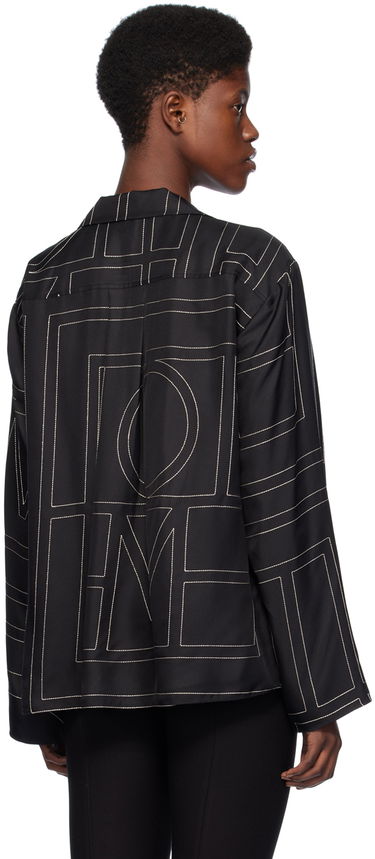 Риза TOTEME Monogram Satin Shirt Черно | 213-755-707, 2