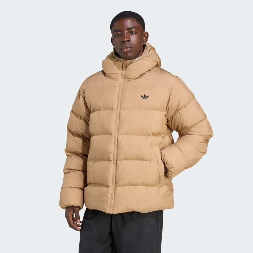 Пухо яке adidas Performance Hooded Puffer Jacket Бежово | JX4121