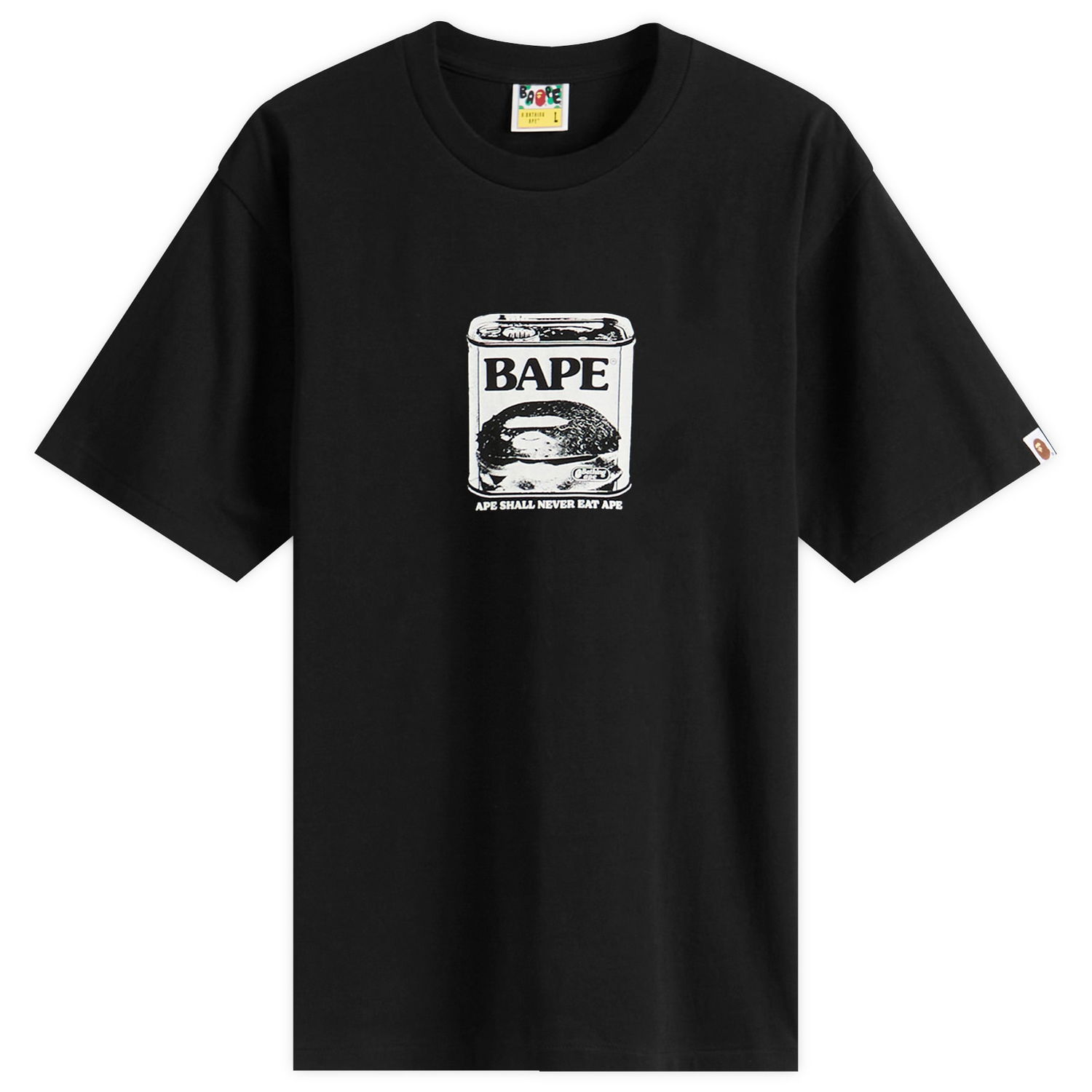 Тениска BAPE A Bathing Ape Can Food T-Shirt, Size Small Черно | 001TEL801336M-BLK, 1