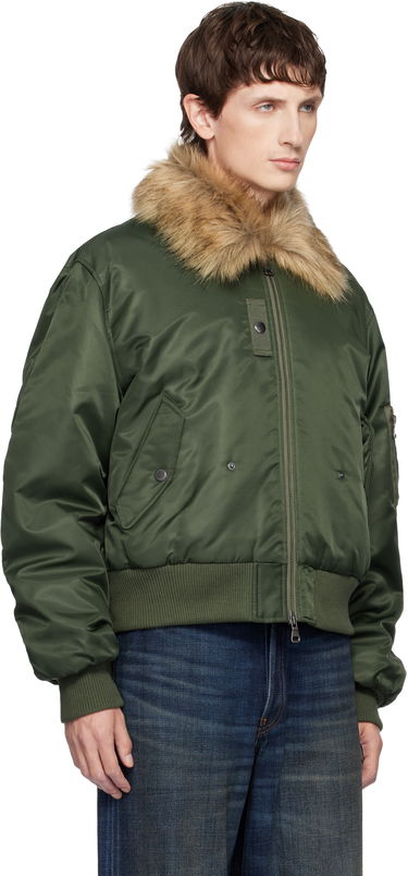 Яке бомбър Andersson Bell Fur Collar MA-1 Bomber Jacket Зелено | awa737u, 1