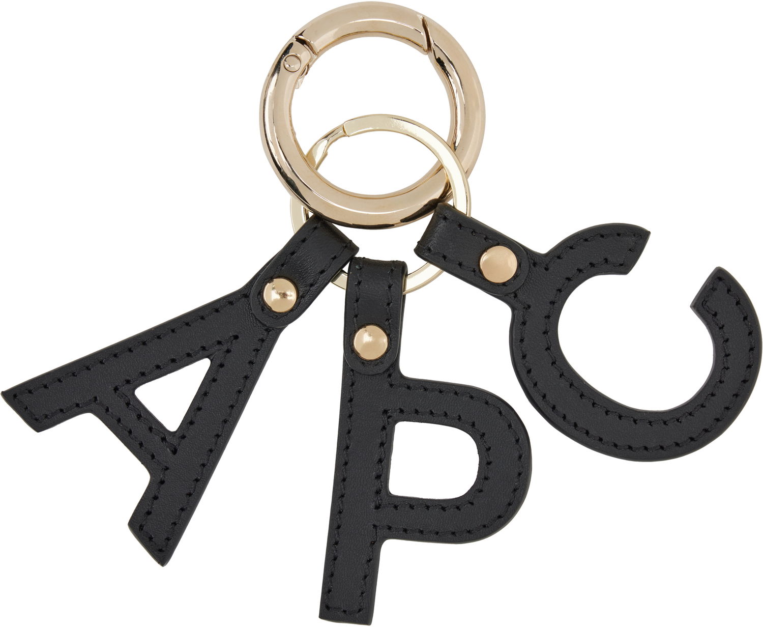 Ключодържатели A.P.C. A.P.C. Lettres 'A.P.C.' Leather Keychain Черно | PXAWV-F63656, 0