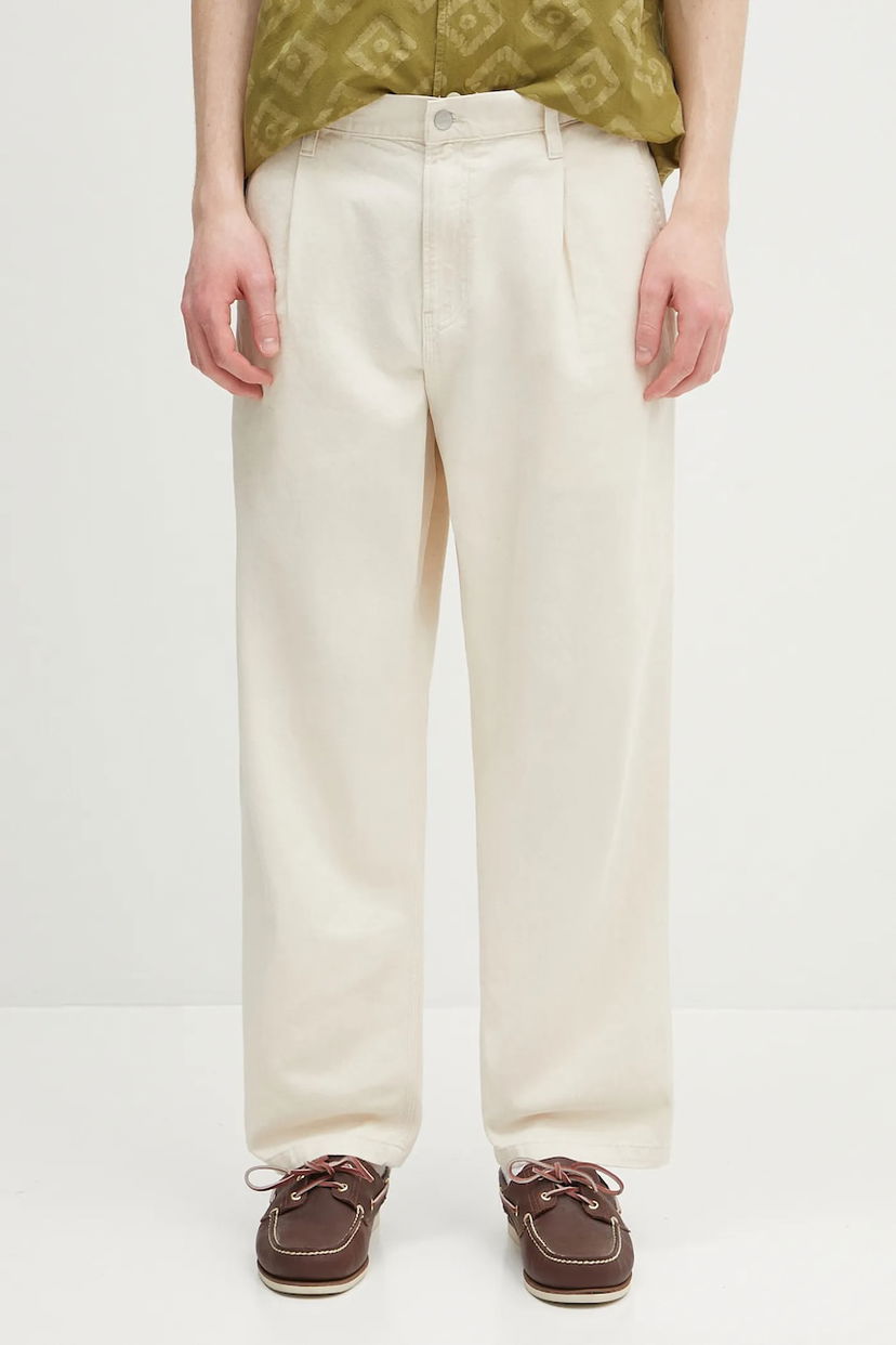Панталони Carhartt WIP Albert Pant Pleated Chinos Бежово | I034804.502