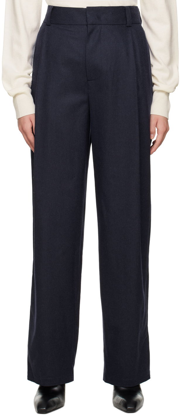 Панталони We11done Wide-Leg Trousers Тъмно синьо | WD-PT3-22-246-W-NV, 0