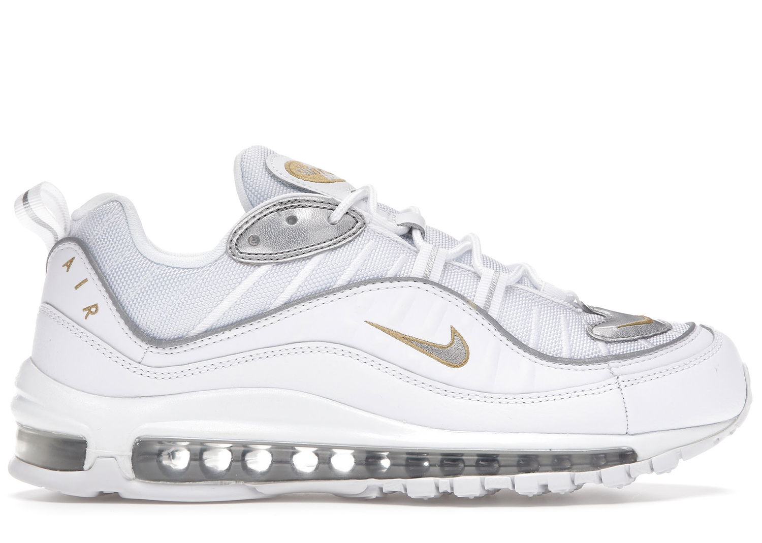 Кецове и обувки Nike Air Max 98 White Silver Gold W Бяло | CT2547-100, 0