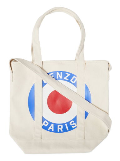 Голяма пазарска чанта KENZO Target Logo Tote Bag Ecru Бежово | FD65SA901F35-03