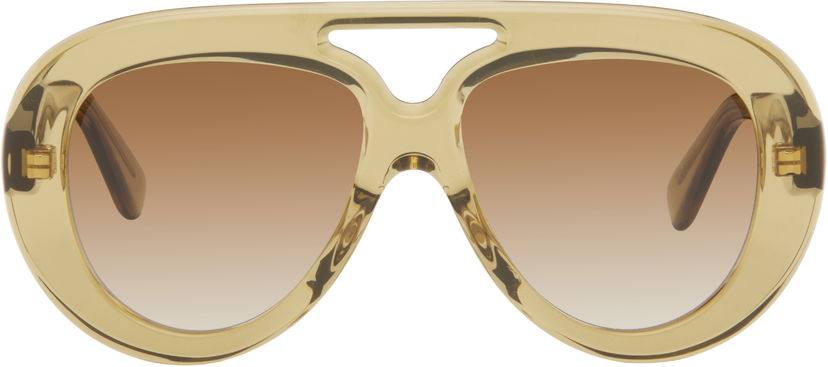 Слънчеви очила Loewe Round Spoiler Aviator Sunglasses Бежово | LW40144U 192337178948