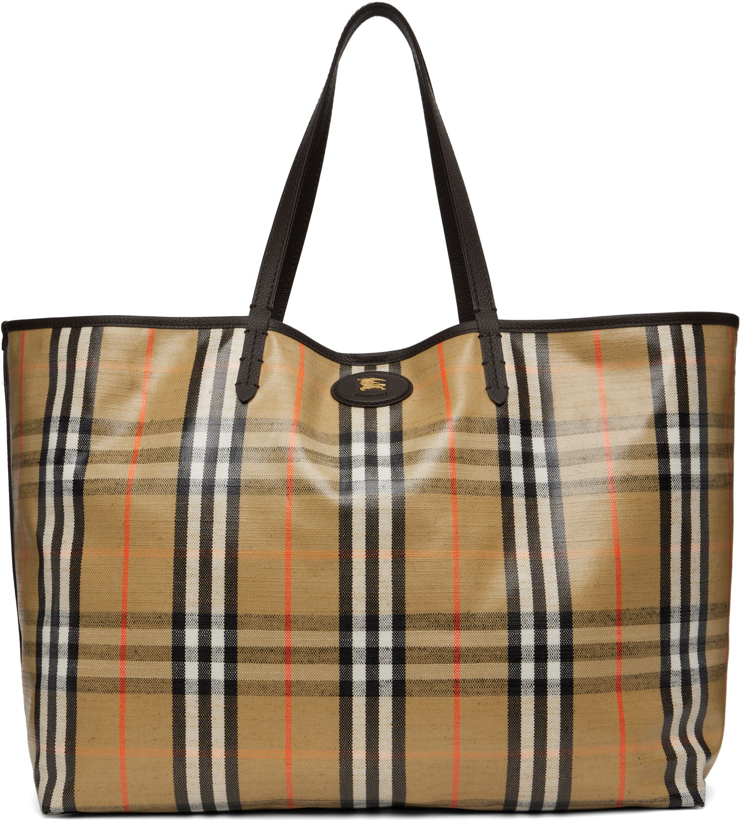 Голяма пазарска чанта Burberry Burberry Highlands Large Tote Бежово | 8112186, 0