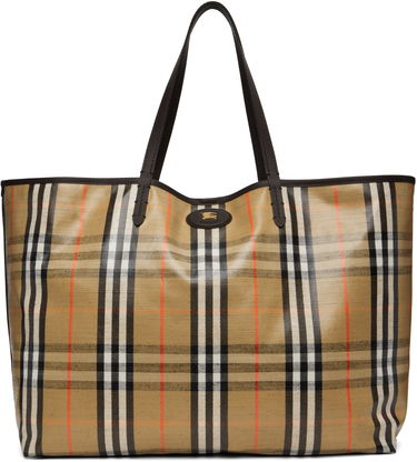 Голяма пазарска чанта Burberry Burberry Highlands Large Tote Бежово | 8112186, 0