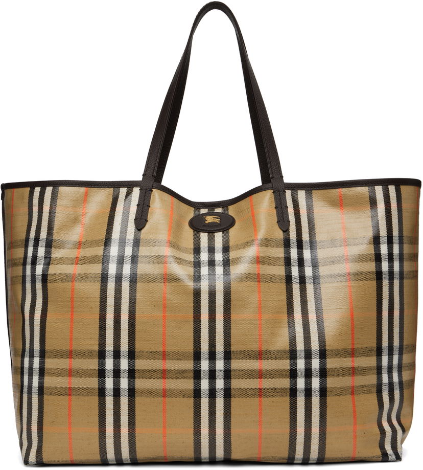 Голяма пазарска чанта Burberry Burberry Highlands Large Tote Бежово | 8112186