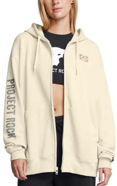 Суитчър Under Armour Project Rock Hard at Work Full-Zip Hoodie Бежово | 1386446-273, 0