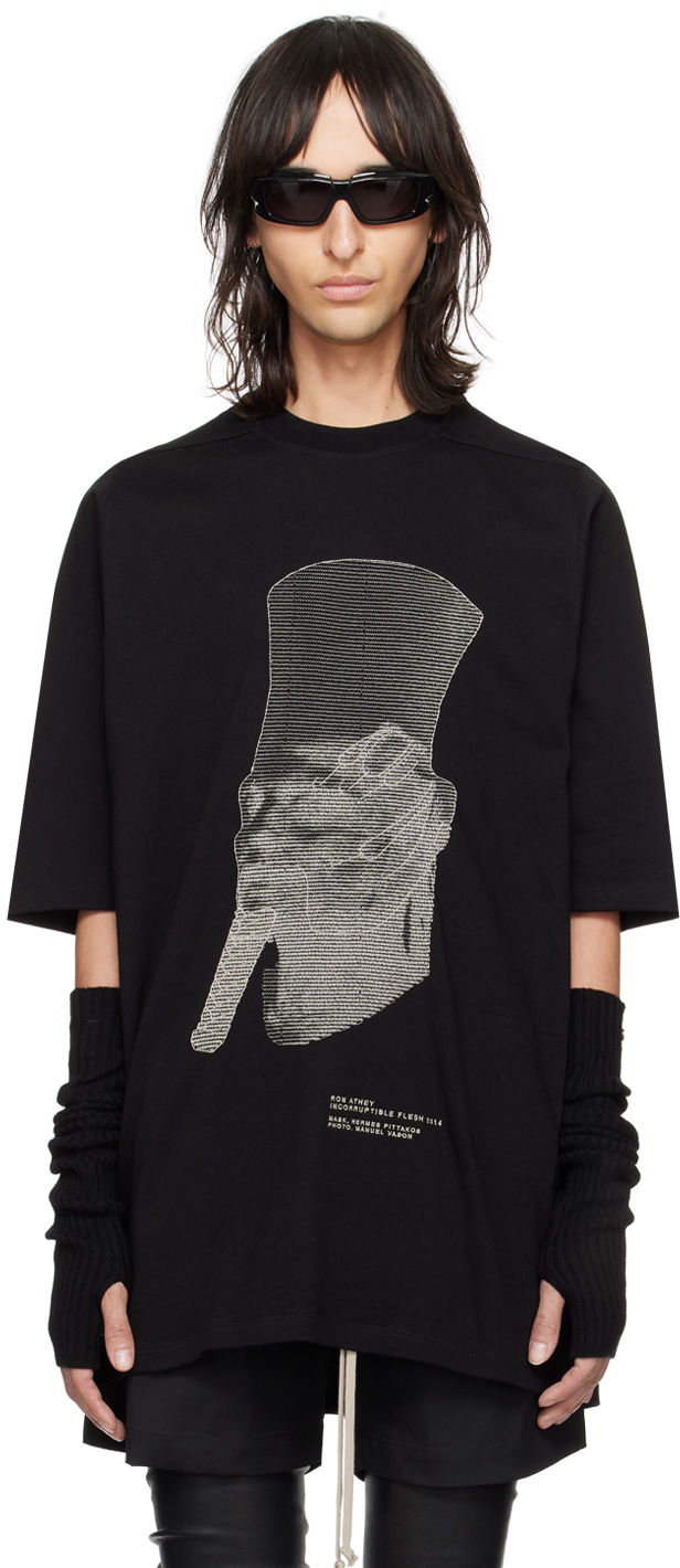 Тениска Rick Owens Ron Jumbo T-Shirt Черно | RU01D3249 BAEM7