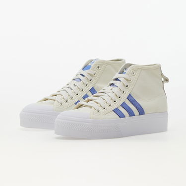 Кецове и обувки adidas Originals Nizza Platform Mid W Off White/ Blue Fusion/ Cloud White Бяло | FZ6189, 4