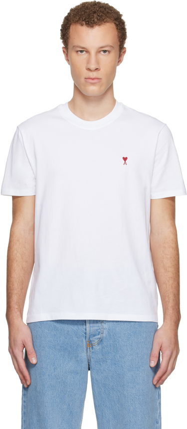 Тениска AMI Cotton Ami de Coeur T-shirt Бяло | BFSBFUTS035.724, 0