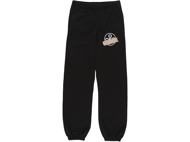 Спортни панталони Off-White Tape Arrows Long Sweatpants Black/Beige Черно | OMCH020R20E300021048