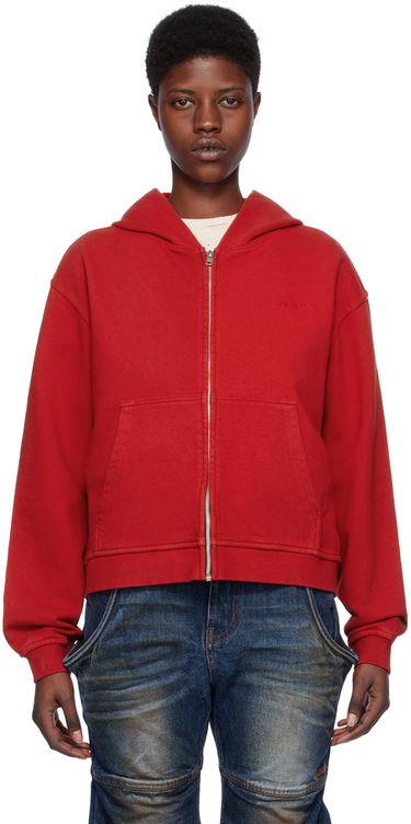 Суитчър We11done We11done Zip Hoodie Червено | WD-TJ0-24-785-U-RD, 0