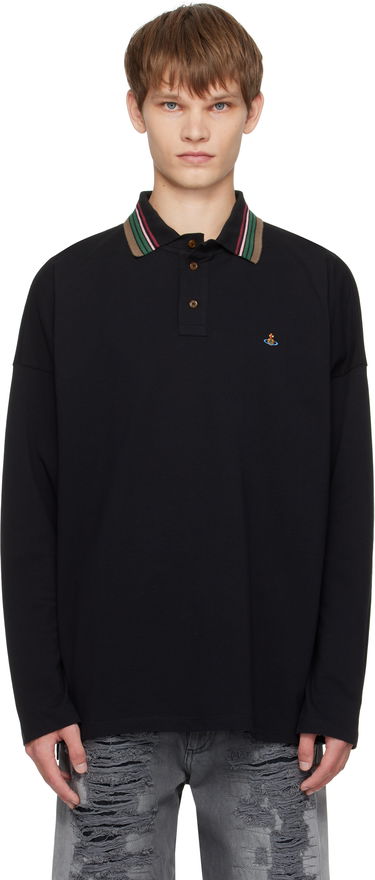 Поло тениска Vivienne Westwood Vivienne Westwood Oversized Long Sleeve Polo Черно | 2H01000Q-J0009-, 0