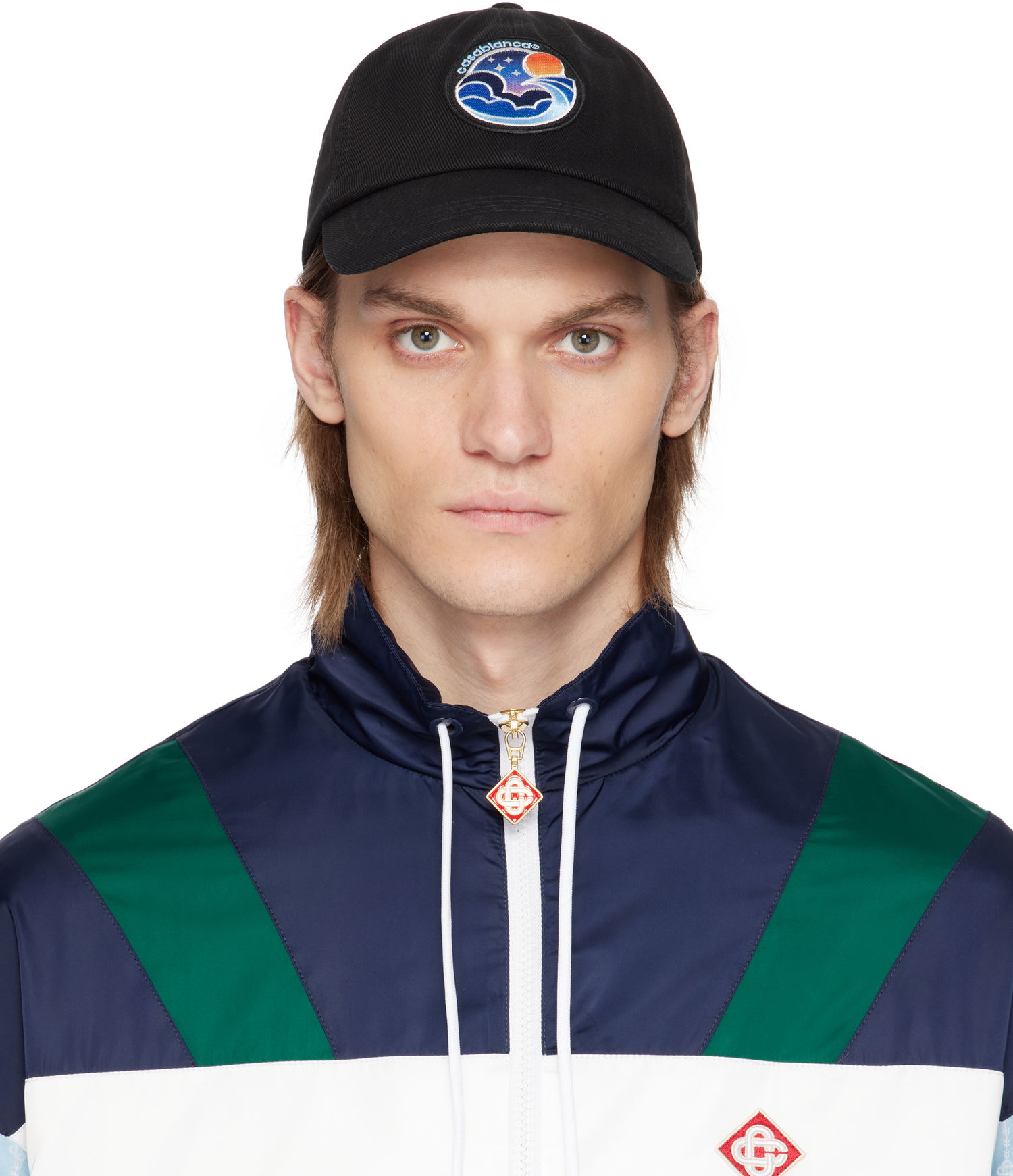 Шапка с козирка Casablanca Casablanca Midnight Wave Patch Cap Черно | AS25-HAT-002-01, 0