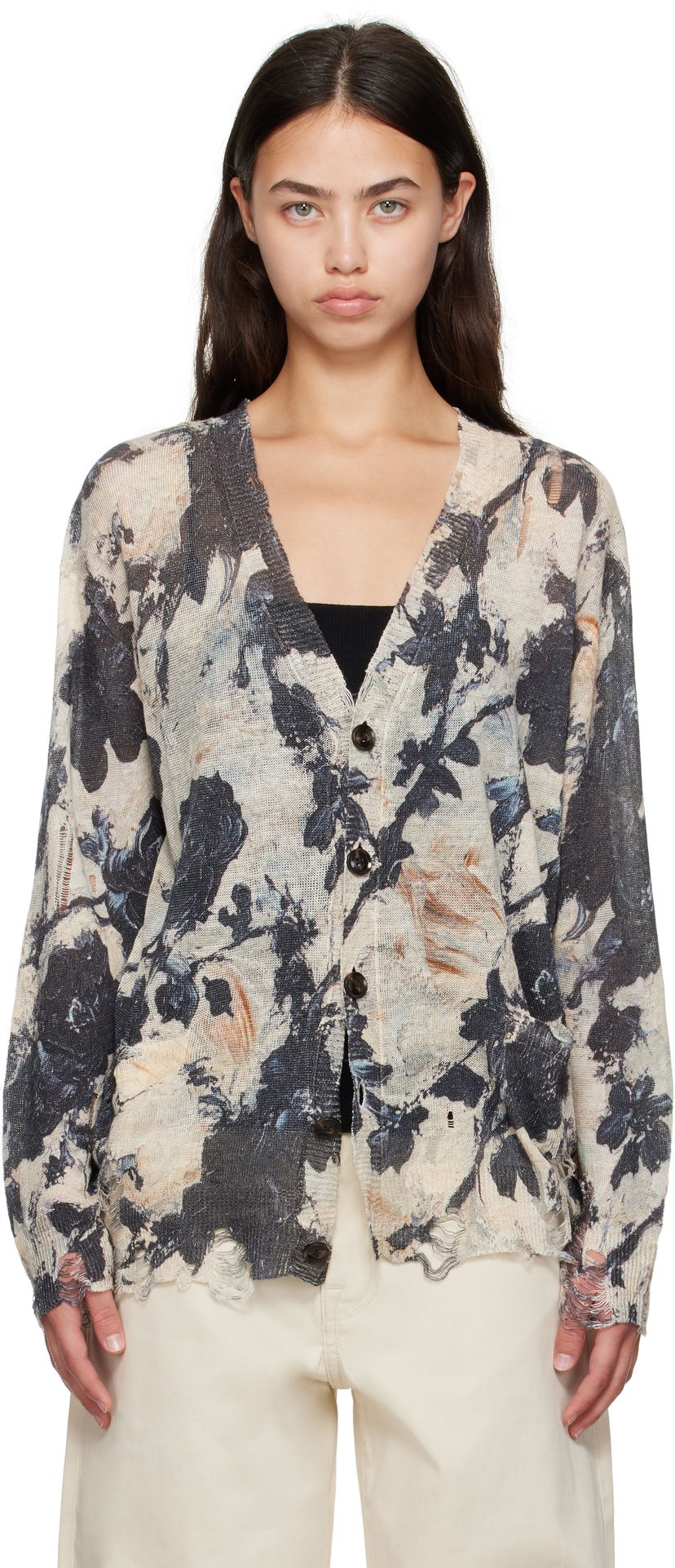 Пуловер R13 R13 Boyfriend Floral Cardigan Многоцветен | R13WY200-Y228A