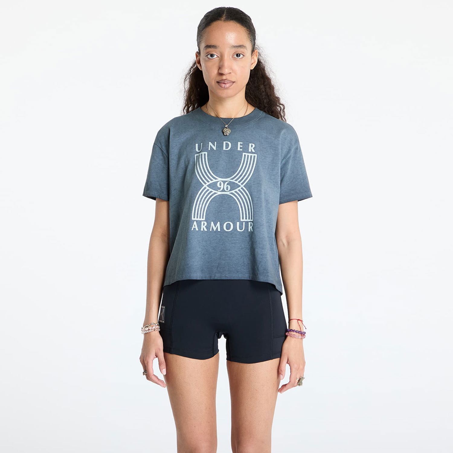 Съкратен топ Under Armour Under Armour Run 96 Graphic Crop Top Сиво | 1389568-001, 0