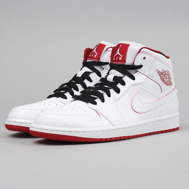 Кецове и обувки Jordan Air Jordan 1 Retro Mid "White Gym Red" Бяло | 554724-103, 1