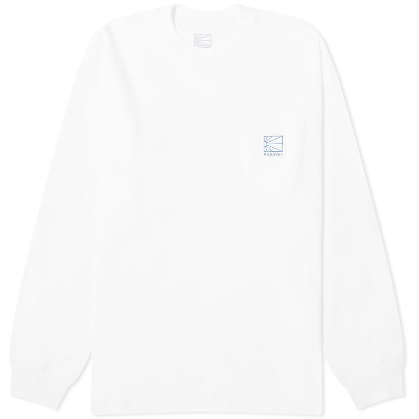 Тениска PACCBET Pocket Tag Long Sleeve Бяло | PACC14T007-WHT