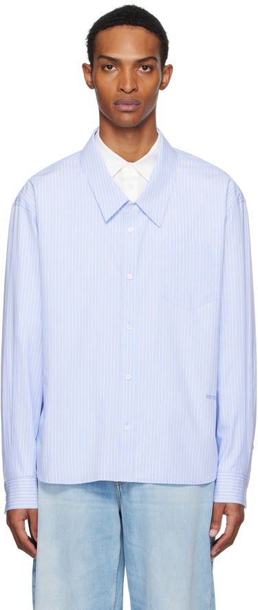 Риза We11done We11done Striped Layered Shirt Синьо | WD-SH2-25-182-M-BL, 0