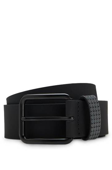 Porsche x BOSS Italian Leather Belt with Patterned Keeper