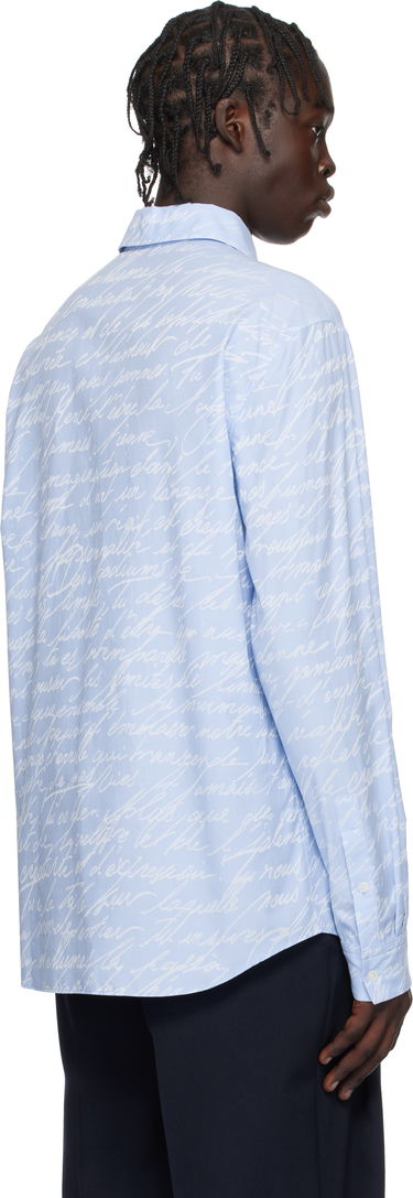Риза Balmain Love Letter Print Shirt Синьо | EH1HS405CF82, 2