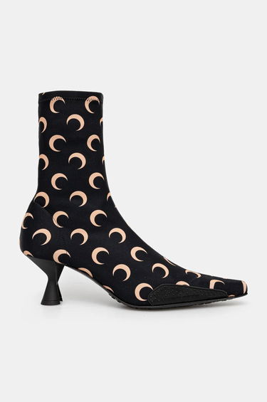 Кецове и обувки Marine Serre Recycled Moon Jersey Ms Still Heeled Ankle Boots Черно | WFW041A.CJER0053, 1